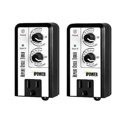 Ipower Short Period Repeat Cycle Intermittent Timer, 2-Pack, 2PK GLTIMEREPEATX2